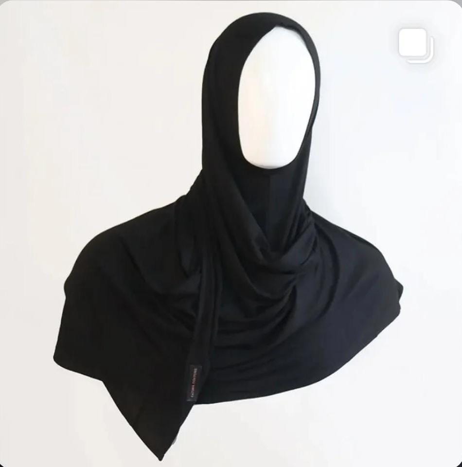 Instant Jersey Wrap Hijab (Black)